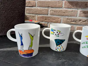 Arzberg - Bekers (4) Porselein - Die Schöne und der Rabe kopen? Bied vanaf 40!