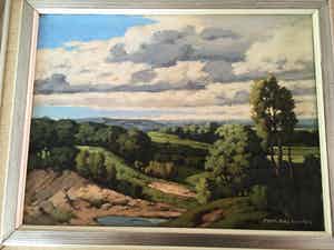 Piet Rackwitsz - Schilderij landschap Piet Rackwitsz verkocht voor € 70!