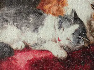 Niet of onleesbaar gesigneerd - Spelende katten kopen? Bied vanaf 10!