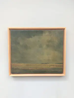Ad van der Kop - Polderlandschap met korenschoven onder een dreigende lucht kopen? Bied vanaf 45!