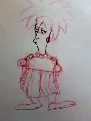 Matt Groening - originele productietekening The Simpsons, ingelijst + Certificaat verkocht voor € 190!