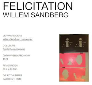 Willem Sandberg - Felicitation, zeefdruk - Gratis verzending! kopen? Bied vanaf 50!