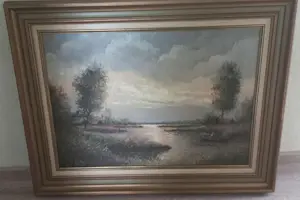 Willem Kroon - Landschap met water kopen? Bied vanaf 100!