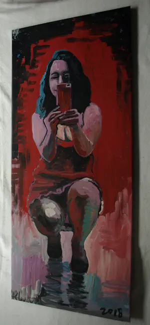Peter Klashorst - Acrylverf op doek , Mathilda – 120 x 50 cm - 2018 kopen? Bied vanaf 250!