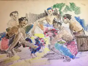 Aart Johannes Cock - 1905-1981 - Balinees Hanengecht kopen? Bied vanaf 90!