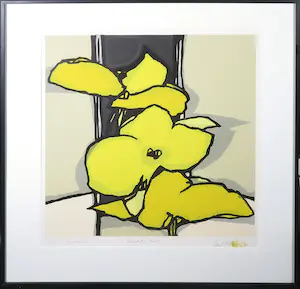 Fon Klement - Boardsnede, Bouquet jaune - Ingelijst kopen? Bied vanaf 80!