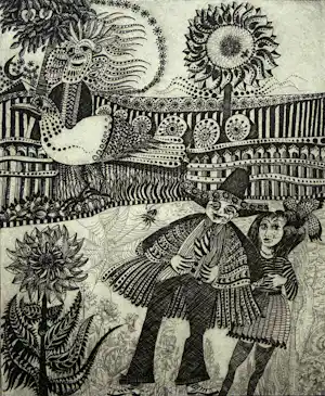 Hans van Draanen - handgesigneerde ets | 'Man en vrouw' | 1972 kopen? Bied vanaf 80!