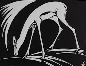 Jan Schonk - Z.t. (ree, gebogen) verkocht voor € 75!