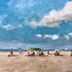 Cor Schaap - Spelen op strand. verkocht voor € 50!