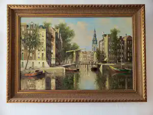 Hendrik ten Hoven - Amsterdamse gracht met zicht op de Zuiderkerk kopen? Bied vanaf 350!