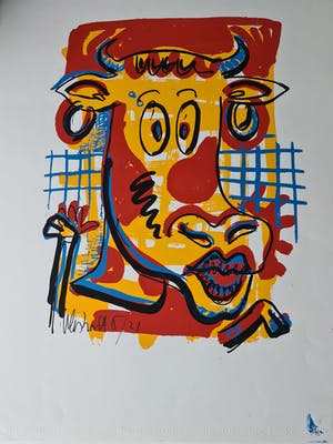 Peter Klashorst - Cow - gesigneerd - 21 ex. kopen? Bied vanaf 1!