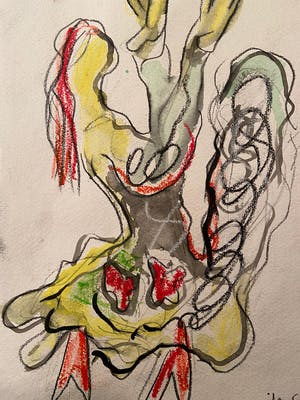 Jan Sierhuis - Acryl/Krijt op geschept papier kopen? Bied vanaf 1!