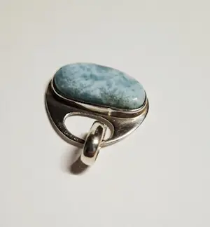 Nieuwe zilveren hanger met larimar kopen? Bied vanaf 40!