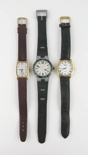 Lot van drie polshorloges (Bvlgari, Raymond Weil , J.W. Benson) kopen? Bied vanaf 200!
