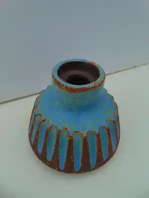 Ru de Boer - Keramiek vaasje in blauw en bruin kopen? Bied vanaf 55!