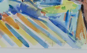 Niet of onleesbaar gesigneerd - Aquarel, Vrouw aan kaptafel - Ingelijst kopen? Bied vanaf 1!