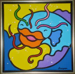 Shunyam - Am I not gorgeous (schilderij, mooi gelijst) verkocht voor € 180!