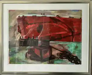 Matilde Zijp - Het rode schip (groot origineel werk) verkocht voor € 70!