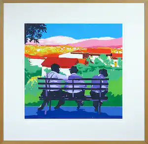 Marco Kooiman - Zeefdruk, Siesta Estiva - Ingelijst verkocht voor € 45!