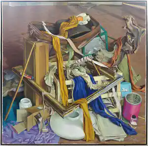 Vincent van Delft - Olieverf op doek, Onordelijke compositie - Ingelijst (Zeer groot) verkocht voor € 540!