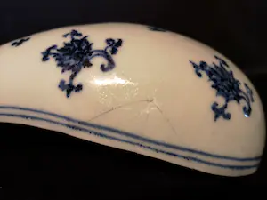 Niet of onleesbaar gesigneerd - CHINA; Blue & White Spoon, gemerkt verticaal zes karakter Kaishu kopen? Bied vanaf 1!