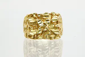 15 - Surinaamse - massief 18 Krt - geelgouden unisex "nugget" ring kopen? Bied vanaf 540!