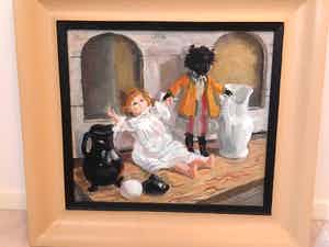Jopie Roosenburg-Goudriaan - zwart en wit (poppen) verkocht voor € 135!