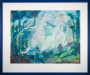 Willem Janssen - Acryl op papier, Badende vrouwen - Ingelijst (Groot) kopen? Bied vanaf 70!