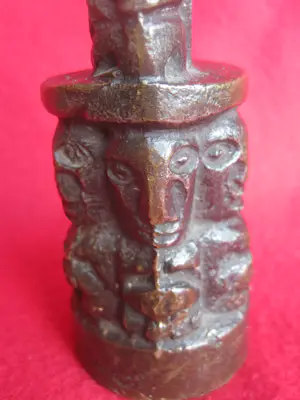 Batak - Bronzen bovenstuk rituele staf. kopen? Bied vanaf 160!
