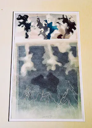 Poen de Wijs - Bijzondere (want abstract) Aquarel -1976- "on-volledig droombeeld"potloodgesign. kopen? Bied vanaf 36!