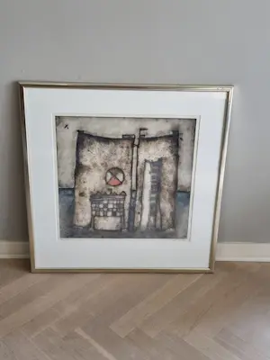 Marjan Smit - Prachtig ets in onbeschadigde zilverkleurige lijst (75,5 x 73,5) kopen? Bied vanaf 150!