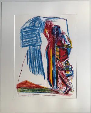 Pieter Defesche - Handgesigneerde kleurenlitho | 'Liefdespaar' | 1994 kopen? Bied vanaf 75!