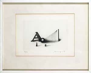 Friedrich Meckseper - Ets, Zonder titel verkocht voor € 46!