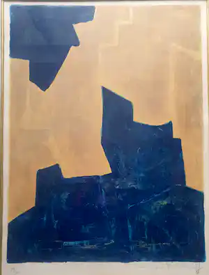 Serge Poliakoff - Composition Bleue et Orange - 49/50 - 1962 - Gesigneerd verkocht voor € 1750!