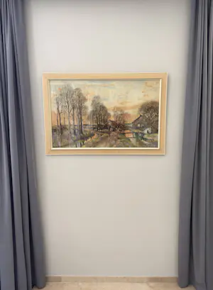 Herman Paradies - Landschap met boerderij, boer en schapen. kopen? Bied vanaf 520!