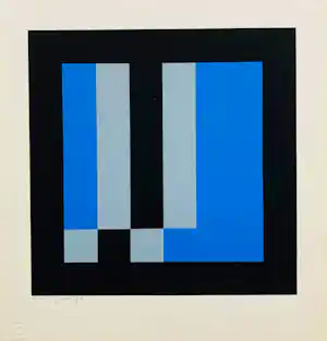 Ian Tyson - blue and silver (geometrisch abstract) kopen? Bied vanaf 95!