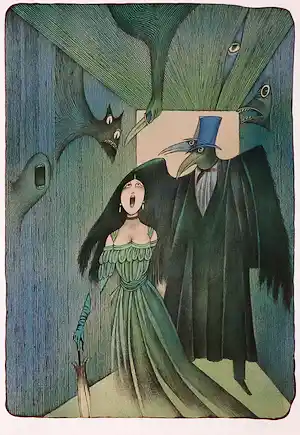 Adolf Born - Litho, Schrikken verkocht voor € 500!