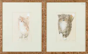 Mohaier Dariush - Twee litho's, Katten kopen? Bied vanaf 1!