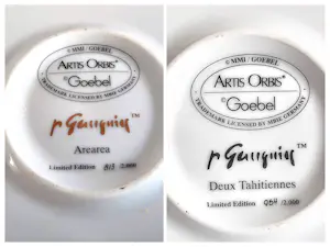 Porzellanfabrik W. Goebel - 2 Wandteller Artis Orbis Paul Gauguin Arearea und Deux Tahitiennes 90er Jahre kopen? Bied vanaf 58!