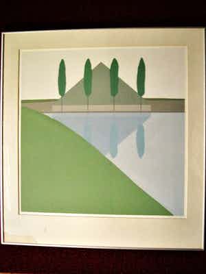 Harr Scheffer - Karakteristiek minimalistisch Litho "Westfriese stolpboerderij" GROOT!! verkocht voor € 40!