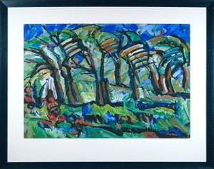 Piet Snoeren - Gouache, Bos - Ingelijst (Groot) kopen? Bied vanaf 1!