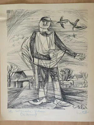 Marcel Notebaert - 8 zwart-wit tekeningen van figuren en taferelen. kopen? Bied vanaf 280!