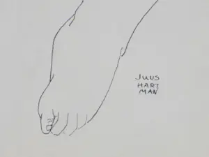 Juus Hartman - Zittend Naakt - Pentekening kopen? Bied vanaf 36!