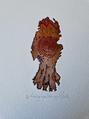 Yoka Voorbach - drie abstracte handgekleurde reliëf etsen - zeer kleine oplage (25) kopen? Bied vanaf 48!