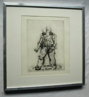 Georg Baselitz - 2 Ingelijste etsen , o.a. Die Falle (‘De val’ , ‘The trap’) uit 1965 kopen? Bied vanaf 1!