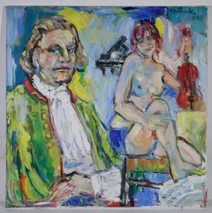 Arien Winkel - Olieverf op doek - Serie van 3 componisten: Beethoven, Mozart en Joseph Haydn kopen? Bied vanaf 250!