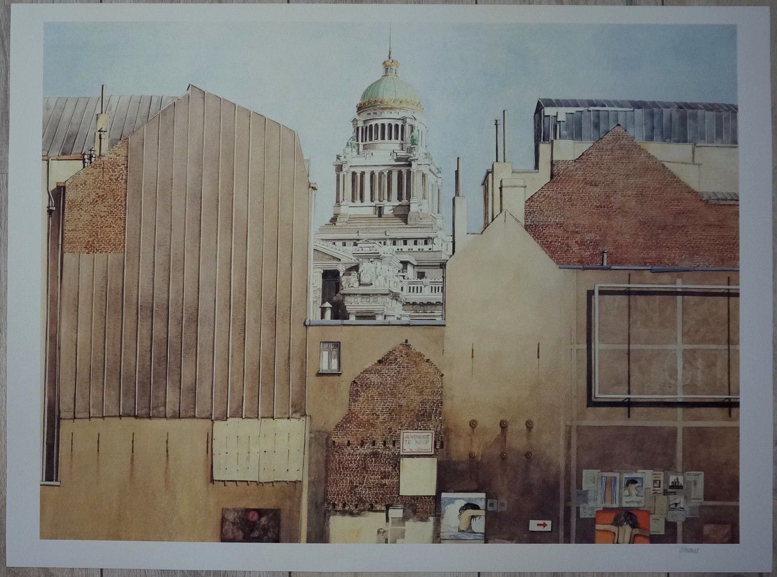 Roger Wittevrongel - Brussels - grote getekende offset litho - 1989 kopen? Bied vanaf 40!