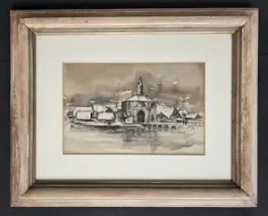 Jan Rijlaarsdam - Wintergezicht van een Hollandse stad kopen? Bied vanaf 350!