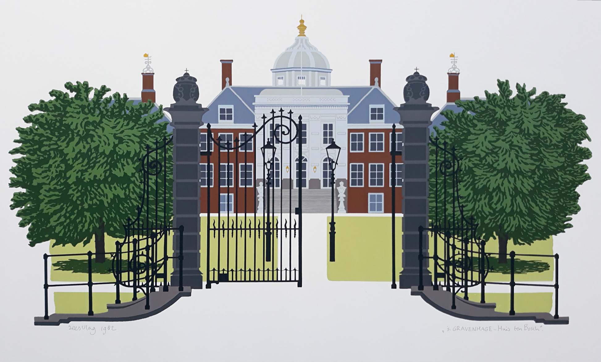 Sees Vlag - ’s Gravenhage - Huis ten Bosch, zeefdruk kopen? Bied vanaf 75!