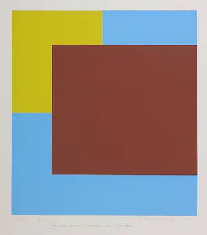 Niet of onleesbaar gesigneerd - Zeefdruk, Geometrisch-abstracte compositie kopen? Bied vanaf 1!